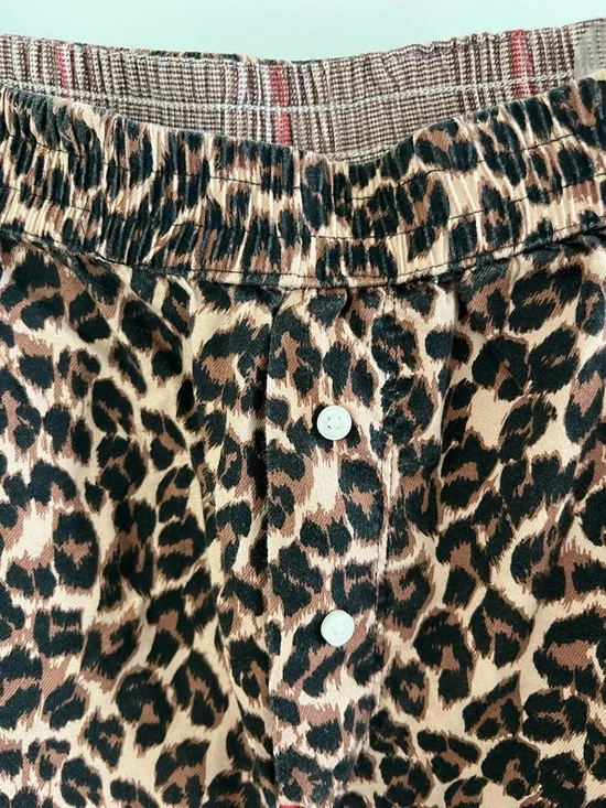 aerie Cheetah/Leopard-Print Button-Front Lounge Pants - brown & black - Picture 3 of 6